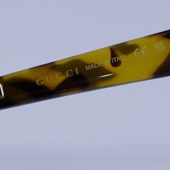 Gucci GG1539S 005 Sunglasses Yellow Havana Square Frame, Brown Lenses - Picture 7 of 13